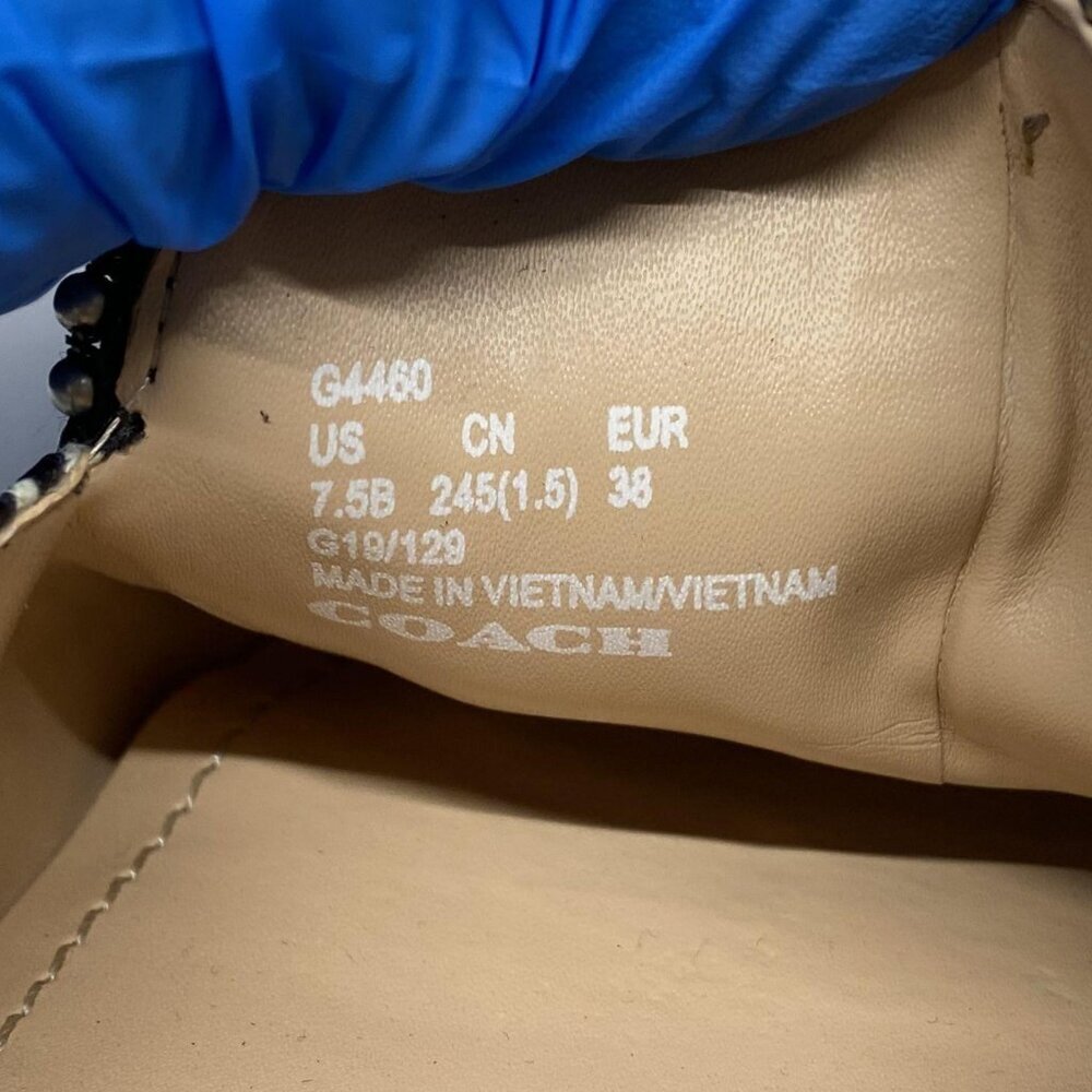 Coach Harper Snake Print Studded Loafers size 7.5b snakeskin gray black - Picture 8 of 8